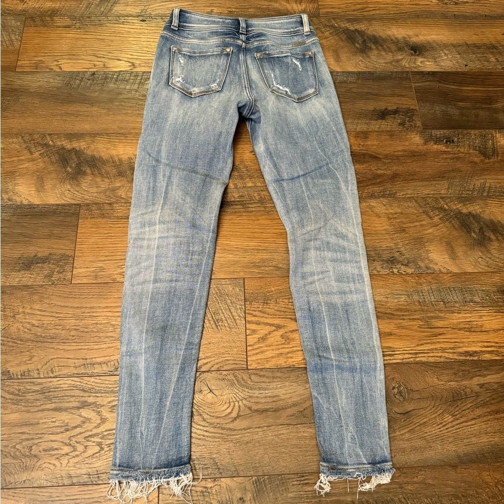 KanCan Medium Light Blue Frayed Hem Ankle Skinny Jeans - Picture 7 of 7